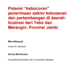 Potensi “Kebocoran” Penerimaan Sektor Kehutanan dan Pertambangan di Daerah: Ilustrasi dari Tebo dan Merangin, Provinsi Jambi